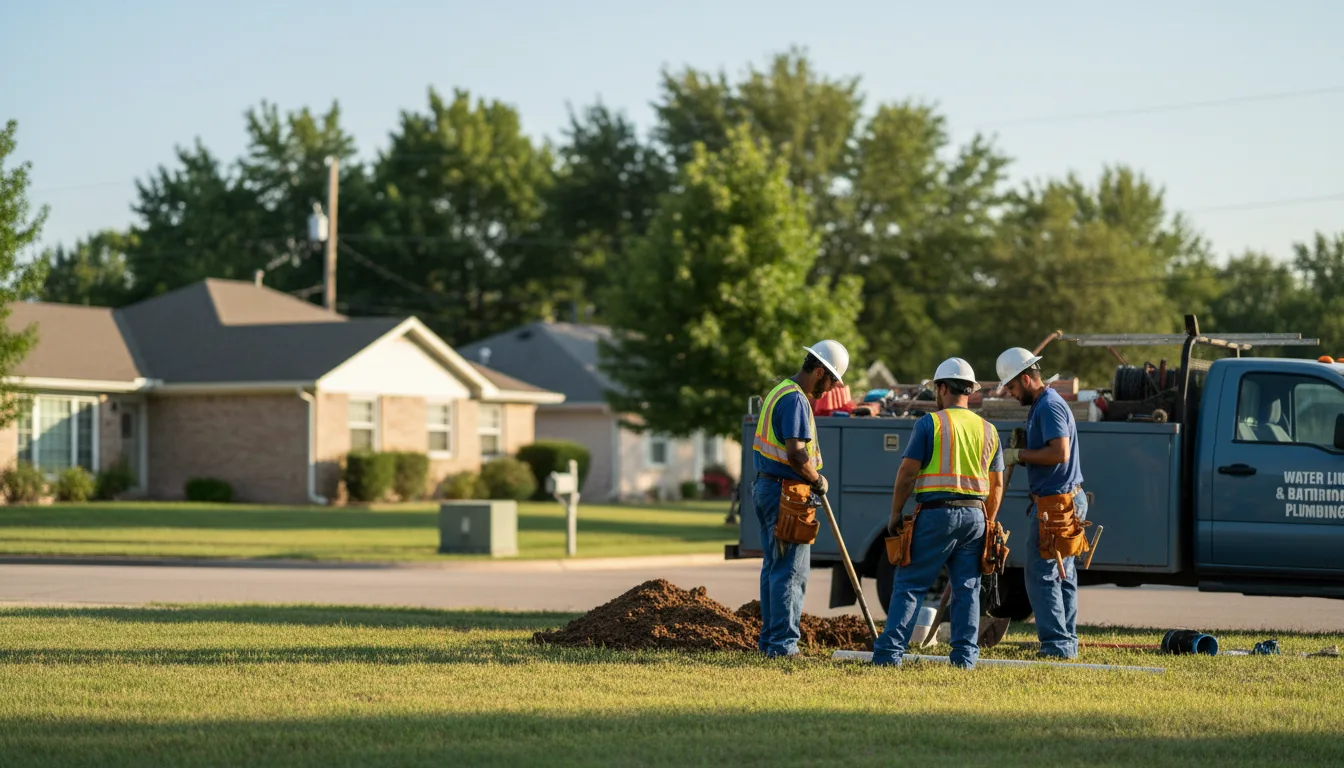 Residential water line and bathroom plumbing service in Rock Island, TX
